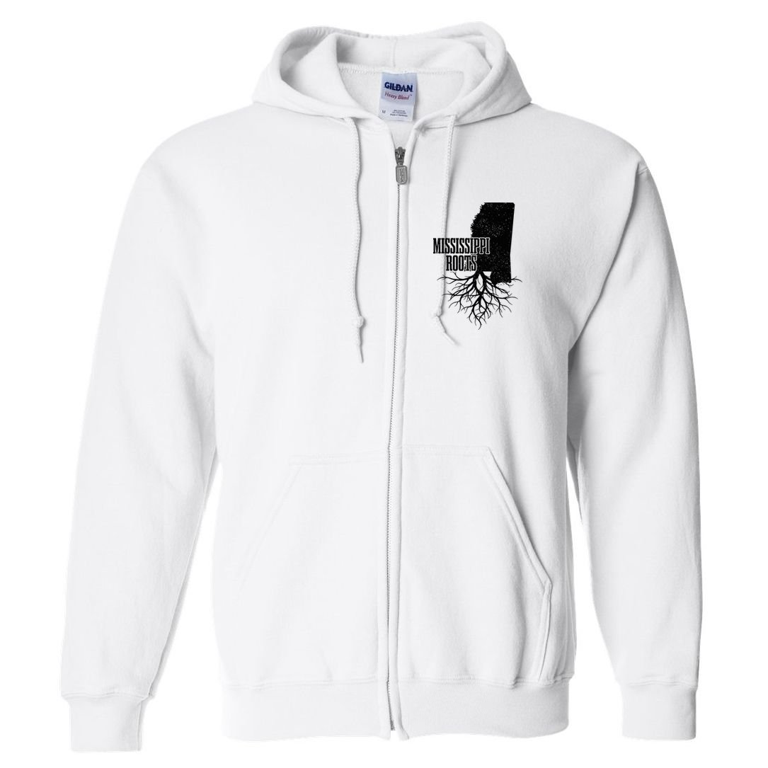 Mississippi Roots Vintage Usa Patriotic Pride State Map Full Zip Hoodie