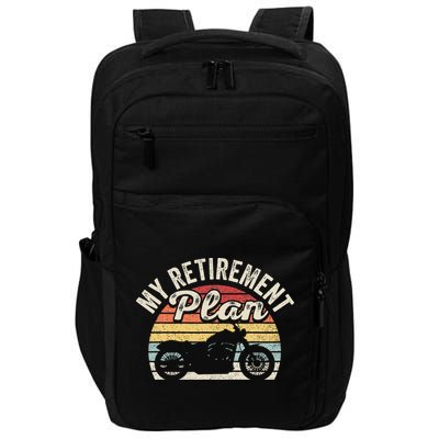 Motorcycle Retro Vintage My Retirement Plan Bike Retirement Impact Tech Backpack