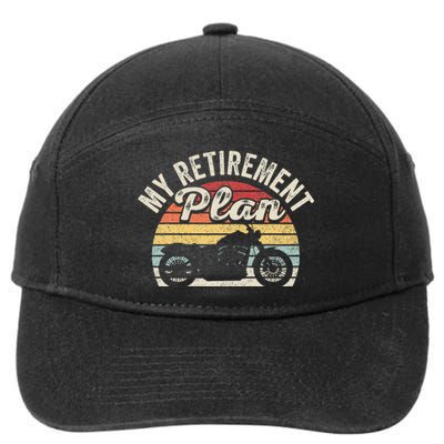 Motorcycle Retro Vintage My Retirement Plan Bike Retirement 7-Panel Snapback Hat