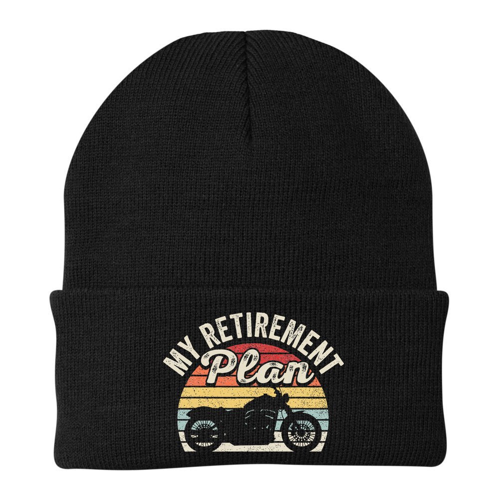 Motorcycle Retro Vintage My Retirement Plan Bike Retirement Beanie