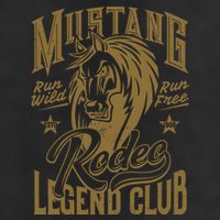 Mustang Run Wild Run Free Rodeo Legend Club 7 Panel Mesh Trucker Snapback Hat