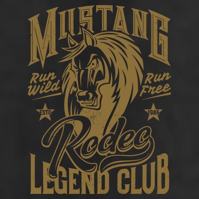 Mustang Run Wild Run Free Rodeo Legend Club 7 Panel Mesh Trucker Snapback Hat