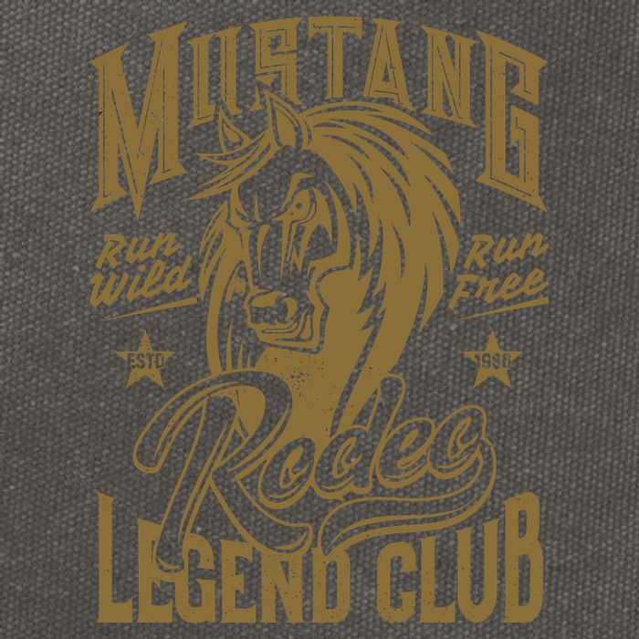Mustang Run Wild Run Free Rodeo Legend Club Cotton Canvas Backpack