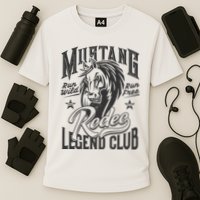 Mustang Run Wild Run Free Rodeo Legend Club Cooling Performance Crew T-Shirt