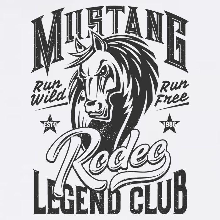 Mustang Run Wild Run Free Rodeo Legend Club Bucket Hat