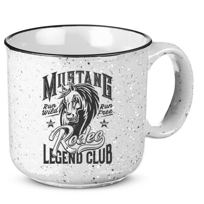 Mustang Run Wild Run Free Rodeo Legend Club 15oz Campfire Ceramic Mug