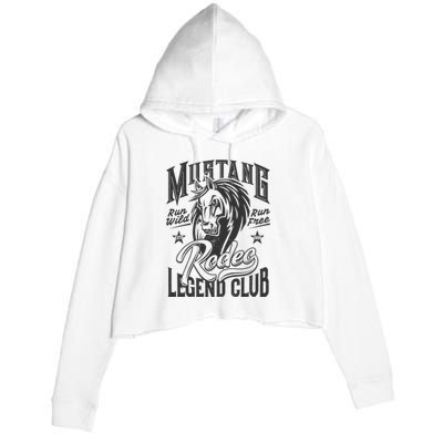 Mustang Run Wild Run Free Rodeo Legend Club Crop Fleece Hoodie