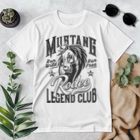 Mustang Run Wild Run Free Rodeo Legend Club Premium T-Shirt