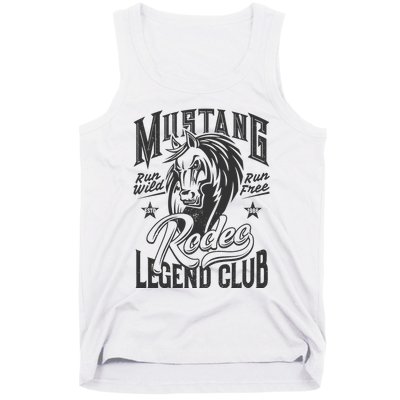 Mustang Run Wild Run Free Rodeo Legend Club Tank Top