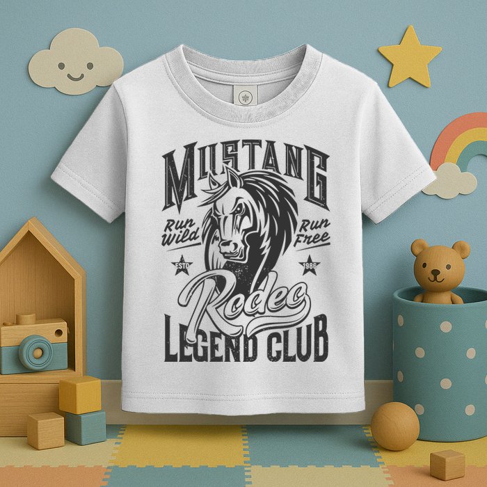 Mustang Run Wild Run Free Rodeo Legend Club Toddler T-Shirt