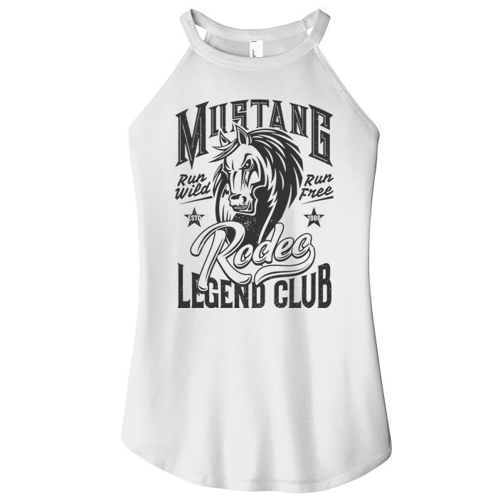 Mustang Run Wild Run Free Rodeo Legend Club Women's Perfect Tri Rocker Tank