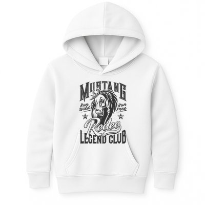 Mustang Run Wild Run Free Rodeo Legend Club Kids Hoodie