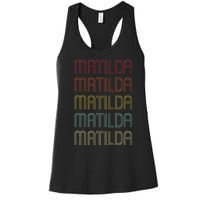 Matilda Retro Wordmark Pattern Vintage Personalized 70s Women's Racerback Tank