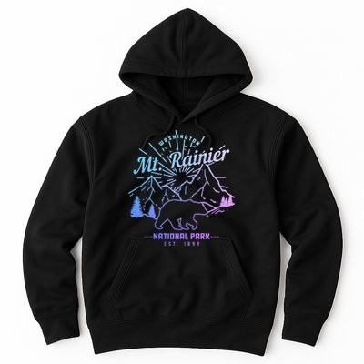 Mt. Rainier Washington Vintage Mountain National Park Pnw Hoodie