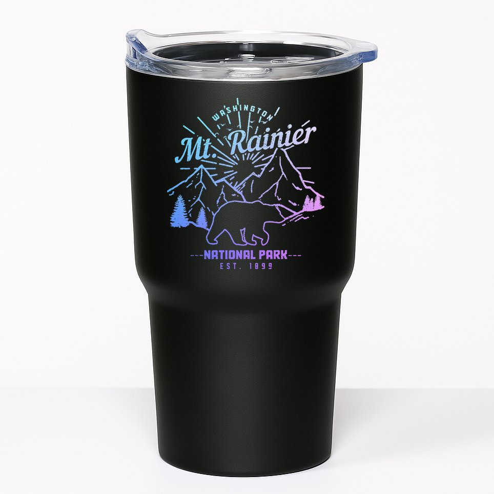 Mt. Rainier Washington Vintage Mountain National Park Pnw Tumbler
