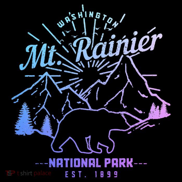 Mt. Rainier Washington Vintage Mountain National Park Pnw Baby Bodysuit