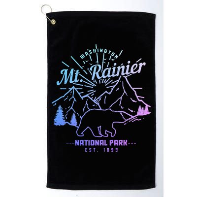 Mt. Rainier Washington Vintage Mountain National Park Pnw Golf Towel