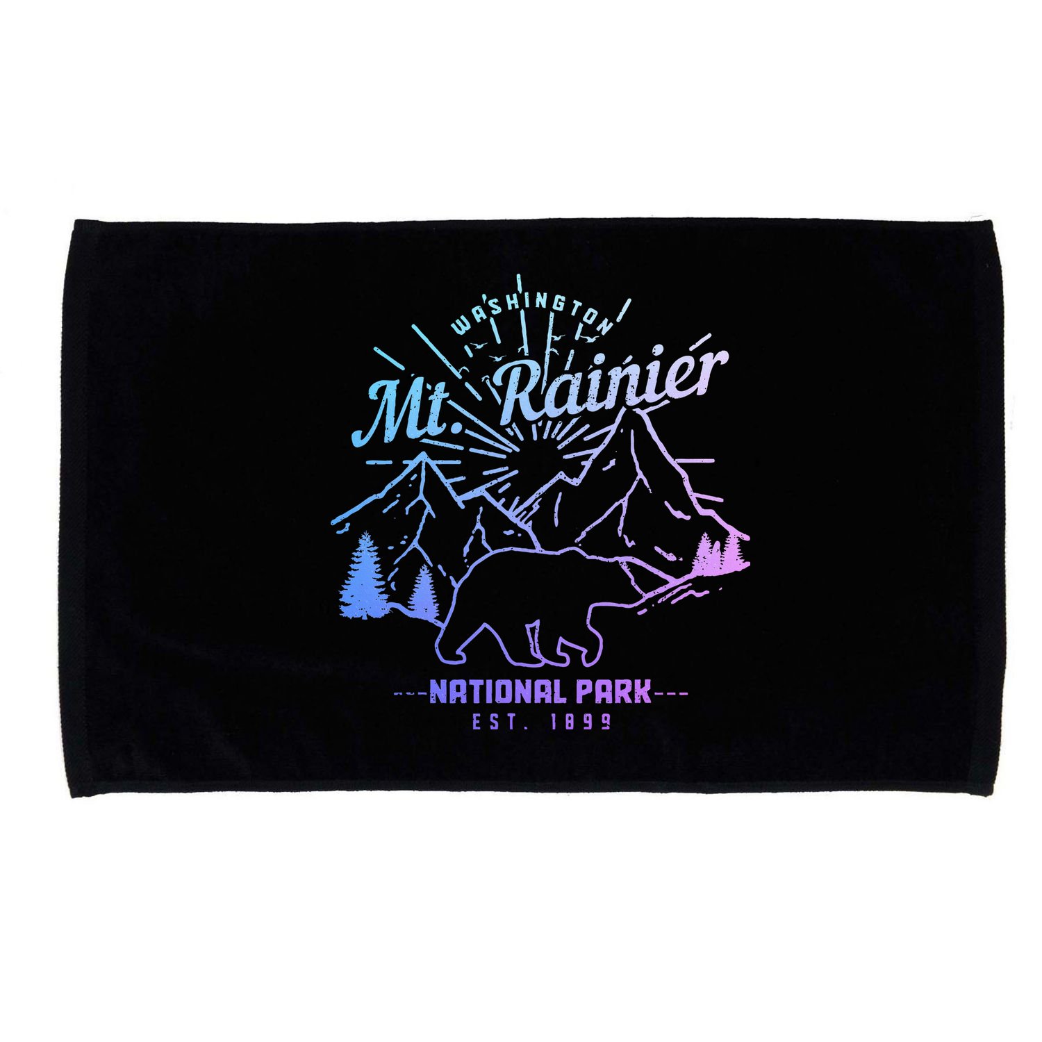 Mt. Rainier Washington Vintage Mountain National Park Pnw Microfiber Hand Towel