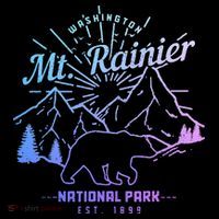 Mt. Rainier Washington Vintage Mountain National Park Pnw Kids T-Shirt
