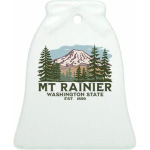 Mount R.A.I.N.I.E.R Washington S.T.A.T.E. Mt Ceramic Bell Ornament