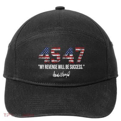 My Revenge Will Be Success 45 47 American Flag Vintage 7-Panel Snapback Hat