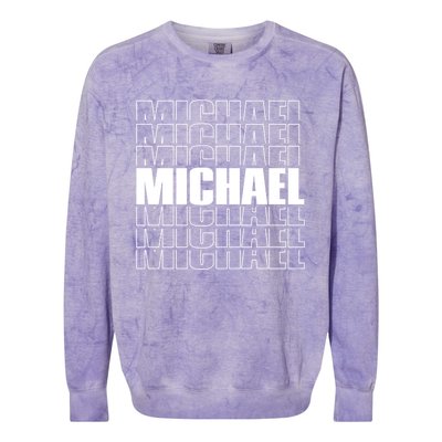 Michael Repeated Word Retro Personalized First Name Gift Colorblast Crewneck Sweatshirt