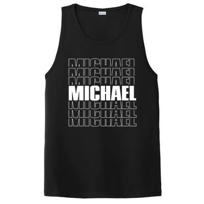 Michael Repeated Word Retro Personalized First Name Gift PosiCharge Competitor Tank