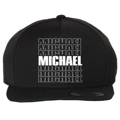 Michael Repeated Word Retro Personalized First Name Gift Wool Snapback Cap