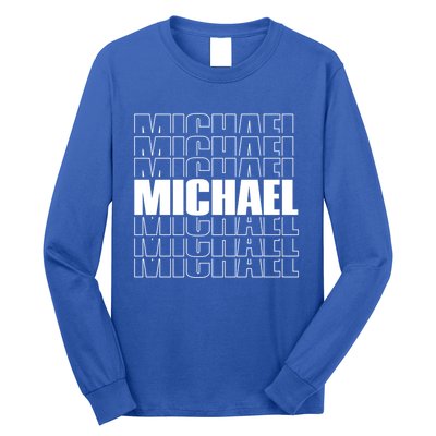 Michael Repeated Word Retro Personalized First Name Gift Long Sleeve Shirt