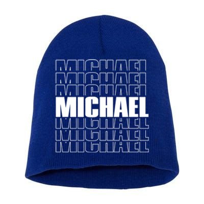 Michael Repeated Word Retro Personalized First Name Gift Short Acrylic Beanie