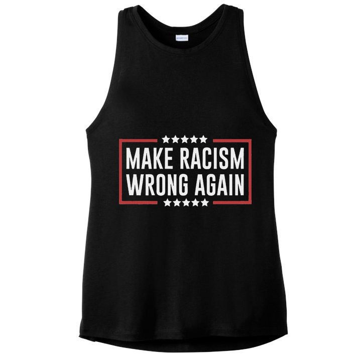 Make Racism Wrong Again Anti Hate Resist Anti Trump Ladies PosiCharge Tri-Blend Wicking Tank