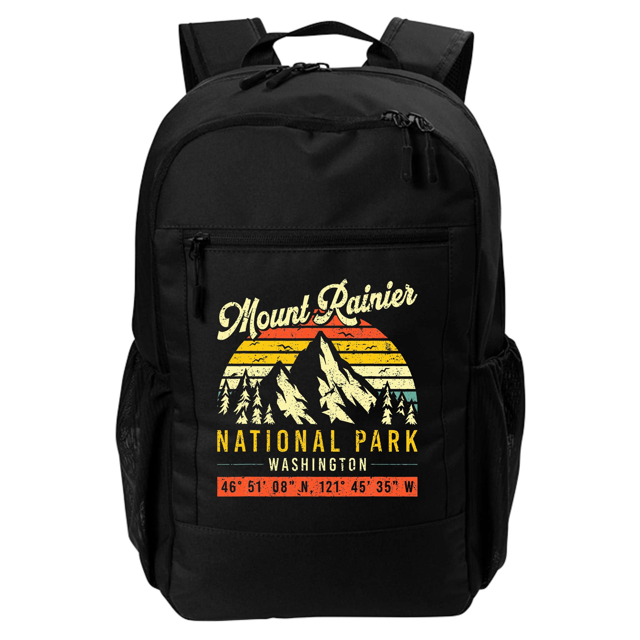 Mount Rainier Washington Vintage Retro National Park Backpack