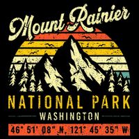 Mount Rainier Washington Vintage Retro National Park Backpack