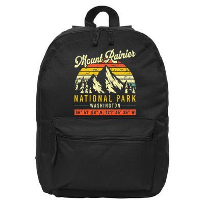 Mount Rainier Washington Vintage Retro National Park 16 in Basic Backpack