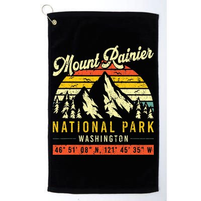 Mount Rainier Washington Vintage Retro National Park Golf Towel
