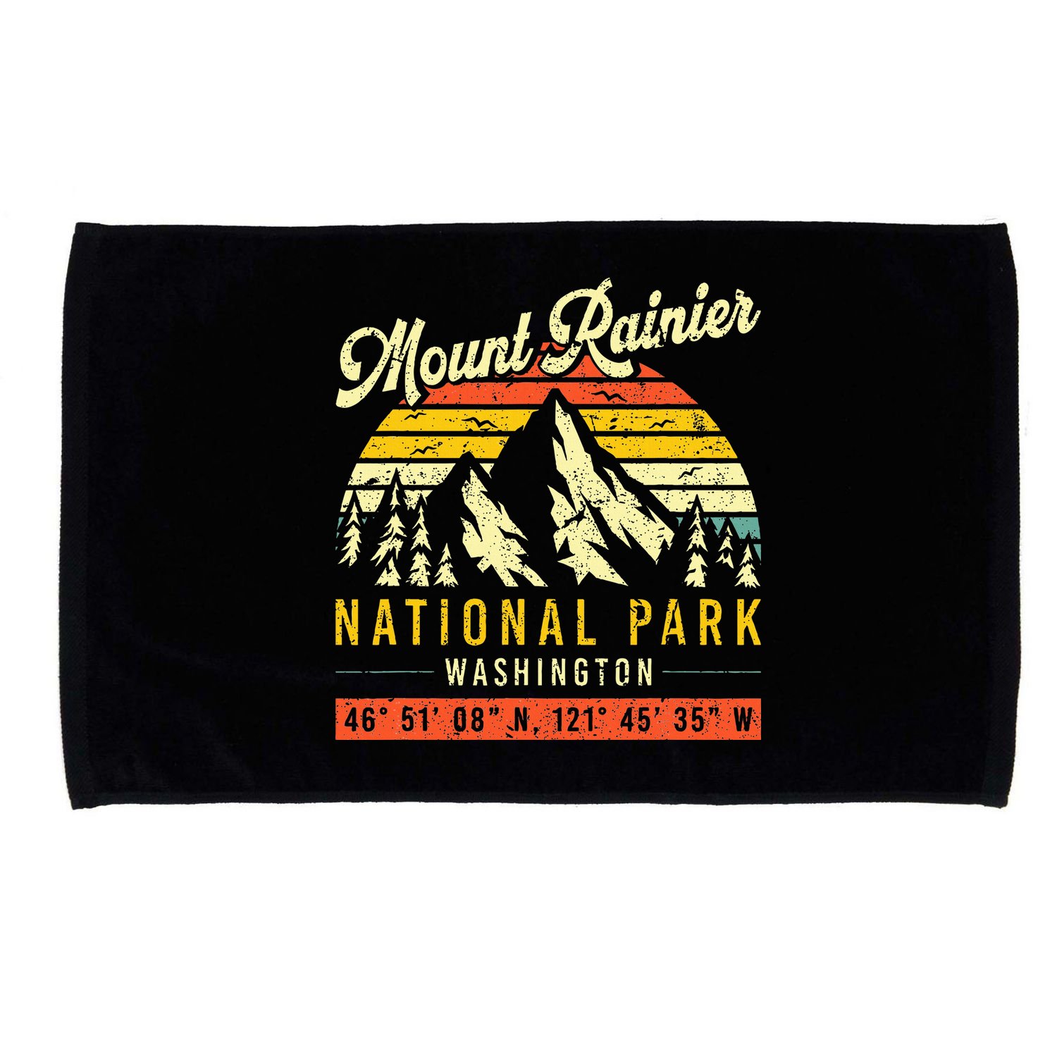 Mount Rainier Washington Vintage Retro National Park Microfiber Hand Towel