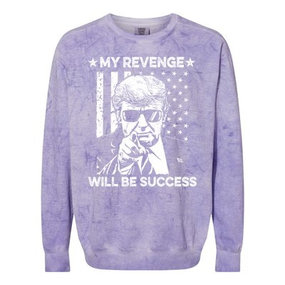 My Revenge Will Be Success Trump American Flag Colorblast Crewneck Sweatshirt