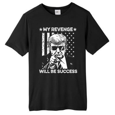 My Revenge Will Be Success Trump American Flag Tall Fusion ChromaSoft Performance T-Shirt