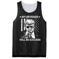 My Revenge Will Be Success Trump American Flag Mesh Reversible Basketball Jersey Tank