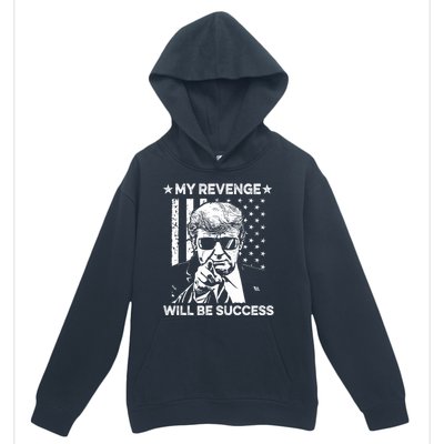 My Revenge Will Be Success Trump American Flag Urban Pullover Hoodie