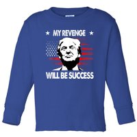 My Revenge Will Be Success Trump American Flag Toddler Long Sleeve Shirt