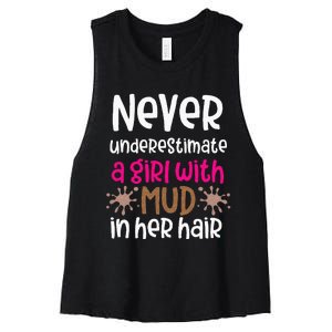 Mud Run Women 5K Runners Running Team Muddy Hair Dont Women's Racerback Cropped Tank