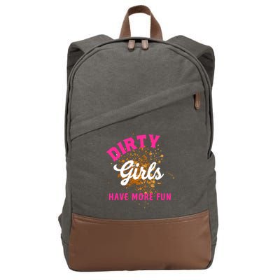 Mud Runs Wo 5k Mud Race Dirty Girl Have More Fun Cotton Canvas Backpack