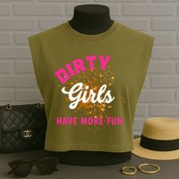 Mud Runs Wo 5k Mud Race Dirty Girl Have More Fun Garment-Dyed Women's Muscle Tee