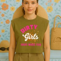 Mud Runs Wo 5k Mud Race Dirty Girl Have More Fun Garment-Dyed Women's Muscle Tee