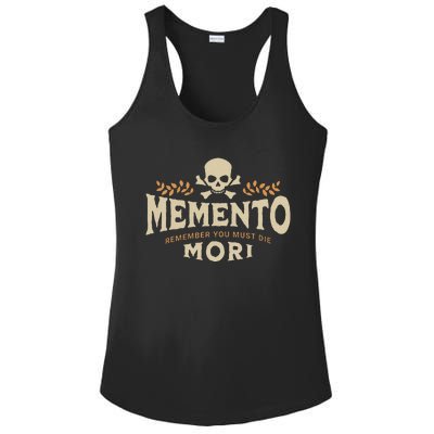 Memento remember you must die Mori Skull  Ladies PosiCharge Competitor Racerback Tank