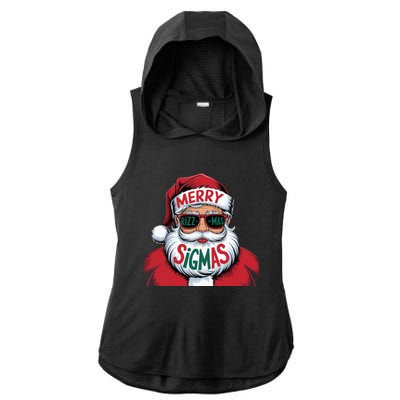 Merry Riz Z Mas Sigmas Cute Cool Santa Face With Hat Middle School Christmas Ladies PosiCharge Tri-Blend Wicking Draft Hoodie Tank