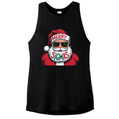 Merry Riz Z Mas Sigmas Cute Cool Santa Face With Hat Middle School Christmas Ladies PosiCharge Tri-Blend Wicking Tank