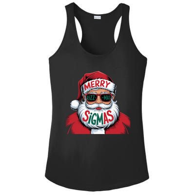 Merry Riz Z Mas Sigmas Cute Cool Santa Face With Hat Middle School Christmas Ladies PosiCharge Competitor Racerback Tank