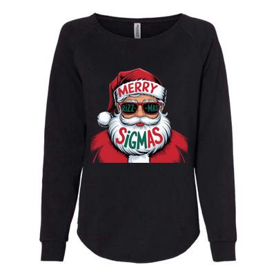 Merry Riz Z Mas Sigmas Cute Cool Santa Face With Hat Middle School Christmas Womens California Wash Sweatshirt